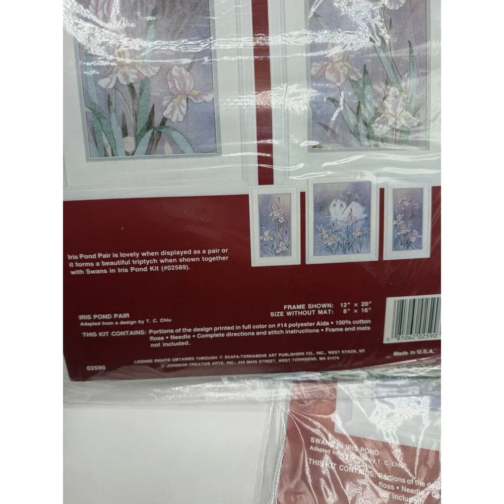Needle Treasures Swans In Iris Pond & Iris Pond Pair Countless Cross Stitch Kit